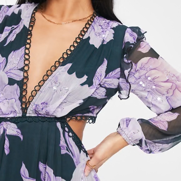 Trendyol Floral Cut-out Dress-Small - Picture 4 of 5